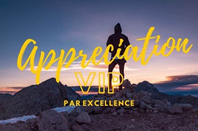 Appréciation VIP par excellence avec votre coach de vie en développement personnel.